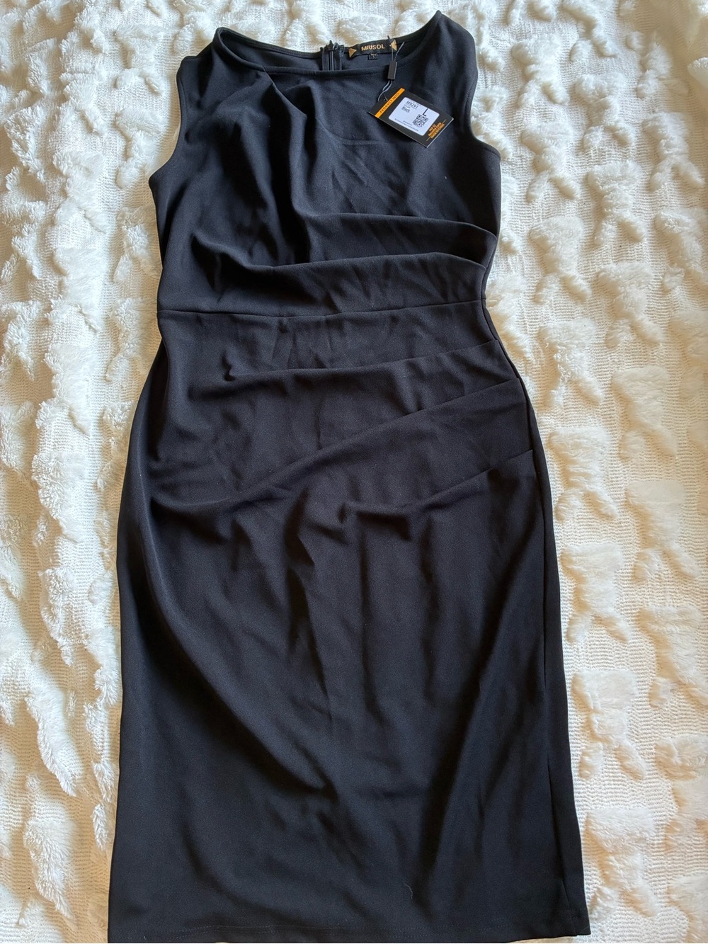 Miusol Black Sleeveless Sheath Dress